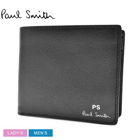 【店内全品★P5倍！】ポール スミス 財布 PAUL SMITH BILLFOLD AND COIN WALLET メンズ レディース ブラック 黒 マルチカラー M2A-6078-KOUTLI 本革 ブランド 小銭入れ コインケース プレゼント 二つ折り 贈り物 シンプル ギフト カジュアル プリント