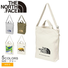 【店内全品★P5倍！】ザ ノースフェイス トートバッグ THE NORTH FACE オーガニックコットントート（キッズ） キッズ ジュニア 子供 ホワイト 白 グレー カーキ K Organic Cotton Tote NMJ82351 ノースフェース ブランド スポーティ カジュアル タウンユース