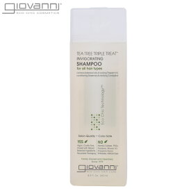 ジョバンニ 化粧品 GIOVANNI ティートゥリートリプルトリートシャンプー 250ml TEA TREE TRIPLE TREAT SHAMPOO 250ml 13008 ナチュラル ヘアケア 美容 コスメ オーガニック ペパーミント ローズマリー ユーカリオイル 【航空便対象外商品】【ラッピング対象外】