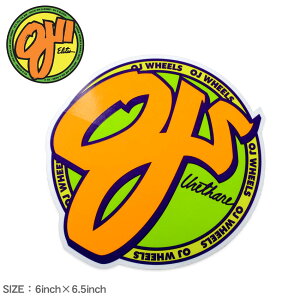 【ネコポス配送】オージェー ステッカー OJ STANDARD CLEAR MYLAR STICKER 6IN×6.5IN オレンジ グリーン 緑 マルチ 88281519 シール スーツケース パソコン PC ロゴ カスタム スケボー スケートボード スポ