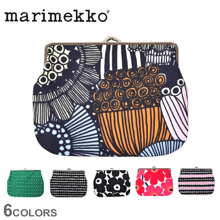 楽天市場 150円引きcp 対象 ゆうパケット配送 マリメッコ ポーチ Marimekko プオリカス クッカロ ミニ ブラック 黒 ホワイト 白 Puolikas Kukkaro Mini 472 小物入れ コスメ アクセサリー 化粧品 がま口 花柄