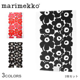 【店内全品★P2倍！】【ゆうパケット配送】 マリメッコ ティータオル MARIMEKKO UNIKKO TEA TOWEL 47×70cm 2枚セット ブラック 黒 レッド 70683 タオル おしゃれ かわいい ブランド ギフト 北欧 花柄 キッチン インテリア 鮮やかな ディッシュクロス ケシ 花 セット