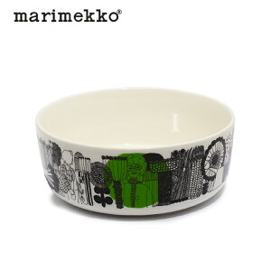 マリメッコ MARIMEKKO シイルトラプータルハ ボウル 1.5L ホワイト×ブラック×グリーン63302 196SIIRTOLAPUUTARHA北欧 食器 雑貨 キッチン 用品 インテリア ギフト プレゼント 風景 オイヴァ 【ラッピン
