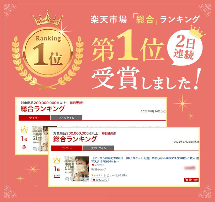 楽天市場 クーポンで3箱1 000円ポキ 総合1位受賞 不織布マスク 50枚 1枚入 血色マスク ふつうサイズ 小さめ 使い捨てマスク 送料無料 ゆうパケット配送 Pfe99 Bfe99 Vfe99 女性 男性 子供 カラー やわらか不織布マスク 平紐 カケン検査済 Sale Z Craft