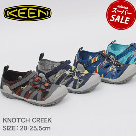 キーン サンダル レディース キッズ 20cm～25.5cm ノッチ クリーク KEEN KNOTCH CREEK ジュニア 子供 ブルー 青 グレー 1027212 1027213 1026154 1026153 靴 シューズ スポーツサンダル スポサン アウトドア レジャー キャンプ 海 川 山 旅行 子供|slz|