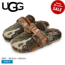 【スーパーSALE開催中★】アグ フラッフイットカリトポ UGG サンダル メンズ マルチ FLUFF IT CALI TOPO 1134110 ふわふわ もこもこ ブランド ファー 靴 シューズ あったか 屋外 屋内外兼用 ルームスリッパ ルームサンダル ルームシューズ おしゃれ 総柄