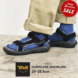 TEVA テバ サンダル ブラック ハリケーン シェアリング HURRICANE SHEARLING 1103241 メンズ テヴァ ストラップサンダル スポーツサンダル 軽量 ファー ムートン ふわふわ スポサン 個性 おしゃれ カジュアル 黒|slz shn|