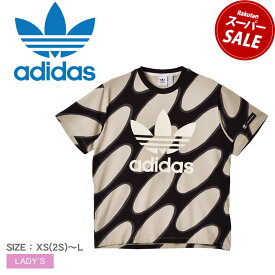 【スーパーSALE開催中★】【ゆうパケット配送】アディダス オリジナルス Tシャツ ADIDAS ORIGINALS マリメッコ 総柄プリントシャツ レディース ベージュ ブラック 黒 IC1543 トップス カットソー 半袖 半袖Tシャツ スポーツ 総柄 定番 服 トレーニング