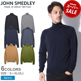 ジョンスメドレー セーター JOHN SMEDLEY チャーウェル メンズ ブラック 黒 カーキ マルチ CHERWELL 長袖 ロールネック ニット タートルネック スタンダードフィット メリノウール ウェア ハイゲージ トップス とっくり 無地 グリーン 緑