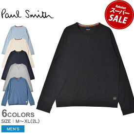 ポール スミス 長袖Tシャツ PAUL SMITH ロングスリーブトップ メンズ ブラック 黒 ホワイト 白 グレー L／S TOP M1A-2990-AU278 ウェア トップス 長袖 シャツ クルーネック ステッチ おしゃれ シンプル カジュアル プレゼント 贈り物|slz|