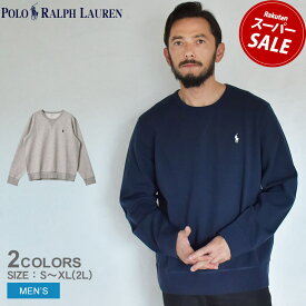 【スーパーSALE開催中★】ポロ ラルフローレン スウェット POLO RALPH LAUREN ワンポイント セーターシャツ メンズ ネイビー 紺 グレー 710675313 トップス 長袖 刺繍 ワンポイント クルーネック ブランド カジュアル シンプル 人気 おしゃれ 定番 ベーシック