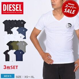 【スーパーSALE開催中★】ディーゼル 半袖Tシャツ 3枚セット メンズ DIESEL UMTEE マイケル 3パック Tシャツ ブラック 黒 ホワイト 白 UMTEE MICHAEL 3P TEE 00SHGU 0TANL tシャツ トップス 半袖 無地 カジュアル ブランド 人気 シンプル Vネック|slz|