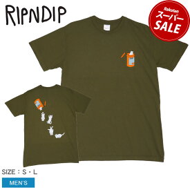 【ゆうパケット配送】リップンディップ 半袖Tシャツ RIPNDIP NERMAL PILLS TEE メンズ グリーン 緑 カーキ RND9965 ウエア トップス クルーネック ブランド ストリート カジュアル スケボー スポーツ スケート ロゴ アウトドア プリント 半袖 おしゃれ