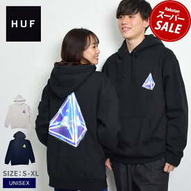 【スーパーSALE開催中★】ハフ パーカー メンズ レディース ユニセックス フード フーディー スウェット プルオーバー HUF テッセラクト トライアングルフーディ TESSERACT TT PO HOOD PF00515 トップス 長袖 カジュアル 裏起毛 ストリート プリント オーバーサイズ