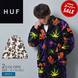 ハフ フリースジャケット HUF ローウェル ジャカード シェルパ ジップ メンズ ホワイト 白 ブラック 黒 マルチカラー LOWELL JACQUARD SHERPA ZIP FL00191 ジャケット ジップアップ フリース 防寒 暖かい 保温 冬 ブランド アウトドア