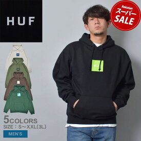 【スーパーSALE開催中★】ハフ パーカー HUF セットボックスプルオーバーフーディー メンズ ブラック 黒 グレー SET BOX PULLOVER HOODIE PF00573 ウェア トップス プルオーバーパーカー スウェット スエット ボックスロゴ ロゴ フード 長袖 フード 裏起毛