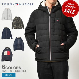 トミーヒルフィガー アウター TOMMY HILFIGER QUILTED POLYTWILL PUFFER JACKET WITH SHERPALINED HOODY メンズ ブラック 黒 オフホワイト 白 カーキ ネイビー 紺 151AP213 ウエア ジャケット 中綿アウター ブランド ロゴ シンプル