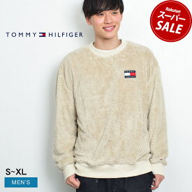 【スーパーSALE開催中★】トミージーンズ ボア プルオーバー メンズ TOMMY JEANS SHERPA FLEECE BADGE L/S 78J3463 TOMMY HILFIGER トミーヒルフィガー 長袖 トップス ブランド カジュアル クルーネック スウェット もこもこ フリース シンプル 冬 秋 オーバーサイズ