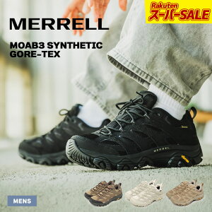 ������ �X�j�[�J�[ �����Y ���A�u3 �V���Z�e�B�b�N �S�A�e�b�N�X MERRELL �n�C�L���O�V���[�Y �g���b�L���O�V���[�Y �o�R �A�E�g�h�A �V���[�Y �u���b�N �� �u���E�� MOAB 3 SYNTHETIC GORE-TEX 500239 50
