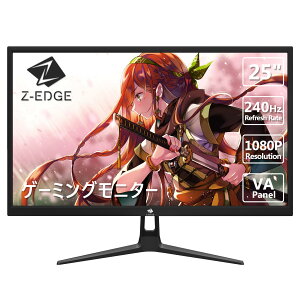 �y���r���[�L�����y�[���zZ-EDGE �Q�[�~���O���j�^�[ 240Hz 25�C���` �f�B�X�v���C LED FHD 1920x1080 ����� VA�p�l�� �����^ HDR 1ms FreeSync HDMI DisplayPort UG25I