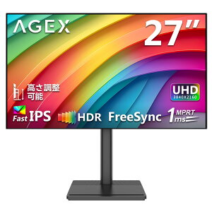 �y���r���[�L�����y�[���zAGEX A27I4K 27�C���` 4K UHD ���j�^�[�bLG IPS�p�l�����ځb100% sRGB�b�����x�F�ʁb���X�^���h