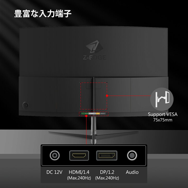 楽天市場】【レビューキャンペーン】Z-EDGE 湾曲ゲーミングモニター 24 