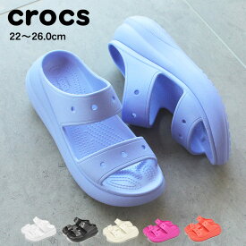 《今だけ！店内全品ポイントアップ》クロックス サンダル レディース クラシック クラッシュ サンダル CROCS CLASSIC CRUSH SANDAL 207670 靴 シューズ 人気 厚底 ブランド カジュアル シンプル アウトドア レジャー ビビッドカラー ビビットカラー ネオンカラー ブラック 黒