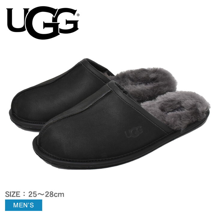 \7/5限定!抽選で2人に1人が最大全額ポイントバック☆要エントリー/アグ スリッパ UGG SCUFF FULL GRAIN LEATHER SLIPPER メンズ 1108192 ブラック 黒 シューズ スリッポン ルームシューズ ルームスリッパ 室内履き 中履き もこもこ あったか おしゃれ ... UGG PENDLETON ルームシューズ スリッパ