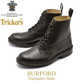 《今だけ！店内全品ポイントアップ》TRICKER’S トリッカーズ カジュアルシューズ ブラック バーフォード BURFORD 5635／4 黒 ブーツ レザー 革 レースアップ カントリー ドレスブーツ メンズ 男性用