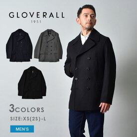 《今だけ！店内全品ポイントアップ》グローバーオール コート メンズ チャーチル ピーコート GLOVERALL CHURCHILL PEACOAT MC7690 アウター 長袖 上着 羽織 クラシカル トラッド クラシック 紳士 大人 おしゃれ ウェア ブランド カジュアル 防寒 保温性 ネイビー 紺 ブラック