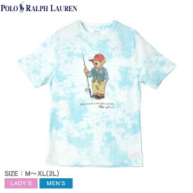 【今だけクーポン配布中】ポロ ラルフローレン 半袖Tシャツ メンズ レディース ポロベア タイダイプリント Tシャツ POLO RALPH LAUREN 323905257 トップス 人気 おしゃれ 熊 プリント かわいい カジュアル シンプル イラスト 動物 コットン タイダイ 迷彩 ブルー 青