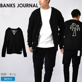 《今だけ！店内全品ポイントアップ》バンクス ジャーナル オフ ザ グリッド ニットウェア カーディガン BANKS JOURNAL OFF THE GRID KNIT WEAR メンズ WKN0084 ブラック 黒 ニット ケーブルニット トップス サーフ 長袖 羽織り スポーツ おしゃれ ブランド ウェア