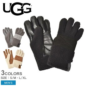 《今だけ！店内全品ポイントアップ》アグ 手袋 メンズ シェルパ グローブ ダブル パーム パッチ UGG Sherpa Glove W Palm Patch 21645 スマートフォン対応 スマホ対応 シンプル カジュアル おしゃれ レザー ブランド 撥水加工 防寒 保温 男性 プレゼント ギフト 贈り物 通勤