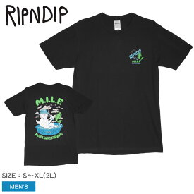 【今だけクーポン配布中】【ゆうパケット配送】リップンディップ 半袖Tシャツ メンズ MILF TEE RIPNDIP RND9943 ウエア トップス クルーネック ブランド ストリート カジュアル スケボー スポーツ スケート ロゴ アウトドア プリント 半袖 おしゃれ ブラック 黒