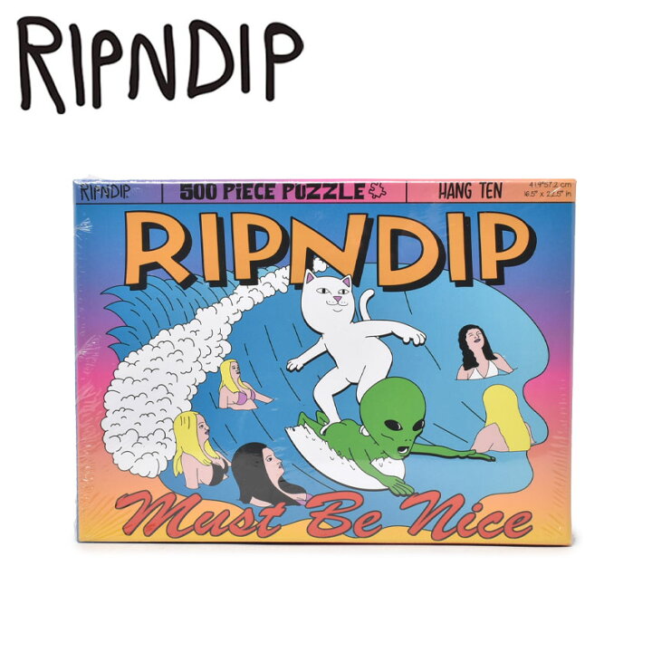 楽天市場 リップンディップ Hang Ten Puzzle 雑貨 Ripndip Rndpzl02 オレンジ ブルー ジグソーパズル マルチカラー レインボー カラフル 500ピース ロードナーマル ネコ 猫 キャラクター 宇宙人 おしゃれ ブランド スケーター スケート ストリート 誕生日 プレゼント