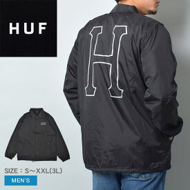 《今だけ！店内全品ポイントアップ》ハフ ジャケット メンズ HUF JK00390 シェルジャケット コーチジャケット ウェア トップス 長袖 ロングスリーブ ストリート スケーター スケボー プリント カジュアル アウター 羽織 ロゴ はっ水 撥水 アウトドア ギフト プレゼント