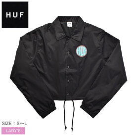 【今だけクーポン配布中】ハフ アウター レディース HUF HI-FI CROP COACHES JACKET WJK0011 ウエア ジャケット シンプル コーチジャケット クロップド クロップド丈 耐水 レイン 雨 レインウェア ストリート ロゴ プリント アウトドア スケーター スケボー 軽量