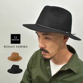 《今だけ！店内全品ポイントアップ》ブリクストン 帽子 メンズ レディース WESLEY FEDORA BRIXTON 10761 ユニセックス ハット シンプル ブランド ストリート カジュアル おしゃれ ブラック 黒 ベージュ ブラウン 茶