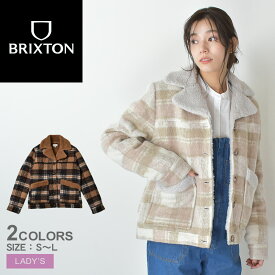 《今だけ！店内全品ポイントアップ》ブリクストン アウター レディース ヌーベル コート BRIXTON NOUVELLE COAT 03311 ウエア ジャケット 長袖 上着 羽織 チェック チェック柄 ボア ボアジャケット シンプル ブランド ストリート カジュアル アウトドア おしゃれ ベージュ