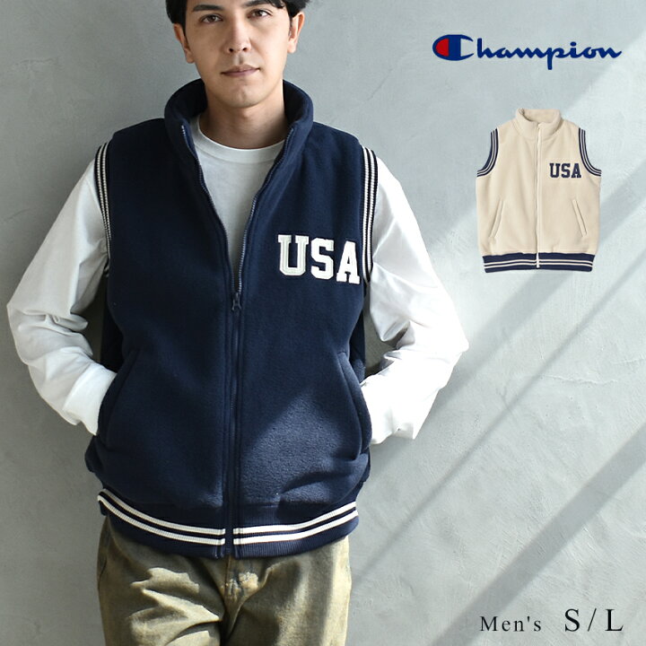 楽天市場】チャンピオン フリースベスト メンズ ジップベスト CHAMPION 