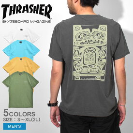 《今だけ！店内全品ポイントアップ》スラッシャー 半袖Tシャツ メンズ COMIC PRINTS S／S TEE THRASHER TH91381A ウェア 半袖 クルーネック ストリート スケート スケボー プリント スケートボード カジュアル ロゴ イエロー 黄 グリーン 緑 ホワイト 白 ブラック 黒 ブルー