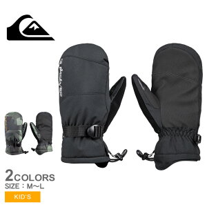 クイックシルバー 手袋 キッズ MISSION YOUTH MITT QUIKSILVER EQBHN03040 スノーボード スキー グローブ ミトン ウィンタースポーツ アウトドア 防寒 保温 防水 ジュニア 雪山 ブラック 黒 カーキ グリー