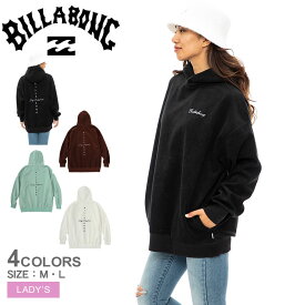 《今だけ！店内全品ポイントアップ》ビラボン パーカー レディース クロス ロゴ コクーン ロング パーカー BILLABONG CROSS LOGO COCOON LONG PARKA BD014017 トップス フード フーディー スエット ブランド ストリート シンプル カジュアル 裏起毛 ロゴ 刺繍 長袖 秋 冬 春