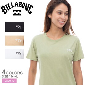ビラボン 半袖Tシャツ レディース ONE POINT ARCH LOGO TEE Tシャツ BILLABONG BE013200 トップス 半袖 Tシャツ クルーネック 人気 おしゃれ ロゴ ワンポイント サーフ プリント