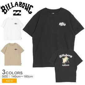 《今だけ！店内全品ポイントアップ》ビラボン 半袖Tシャツ キッズ ジュニア 子供 CALI BEAR Tシャツ BILLABONG BE015203 男の子 女の子 Tシャツ トップス 半袖 おしゃれ 人気 バックプリント プリント ブランド ロゴ スポーティ