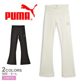 《今だけ！店内全品ポイントアップ》プーマ ジャージ レディース トレーニング LOGO LOVE ブーツカット タイツ PUMA 524631 ウエア ボトムス 吸水 速乾 通気性 パンツ ロゴ シンプル ワンポイント ロング丈 ブーツカット ハイウエスト タイトフィット スポーティ ブランド