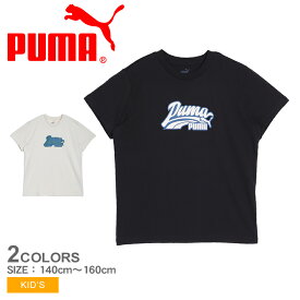 プーマ 半袖Tシャツ キッズ ESSプラス MID 90s MX 半袖 Tシャツ PUMA 680549 トップス 半袖 ウエア 部屋着 ロゴ プーマキャット シンプル スポーティ カジュアル ベーシック 吸湿 速乾 定番