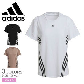 【ゆうパケット配送】アディダス Tシャツ レディース トレイン アイコンズ スリーストライプス 半袖Tシャツ ADIDAS CA028 トップス カットソー 半袖 スポーツ 運動 定番 服 ウェア ウエア トレーニング ランニング カジュアル 部屋着 ブラック 黒 ホワイト 白