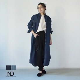 《今だけ！店内全品ポイントアップ》ナチュ＆ダイアリー デニムシャツワンピース ワンピース NACHU＆DIARY レディース ブルー 青 ネイビー 紺 シャツワンピ ワンピ 長袖 羽織 上着 コットン 楽ちん 無地 綿100% リラックス おしゃれ かわいい 可愛い カジュアル シンプル