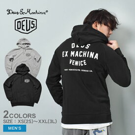 《今だけ！店内全品ポイントアップ》DEUS EX MACHINA デウス エクス マキナ パーカー ベニス アドレス フーディ VENICE ADDRESS HOODIE T-DMW48675C メンズ 黒 ブラック グレー プルオーバー ロゴ トップス ウェア スウェット フード 裏起毛 長袖